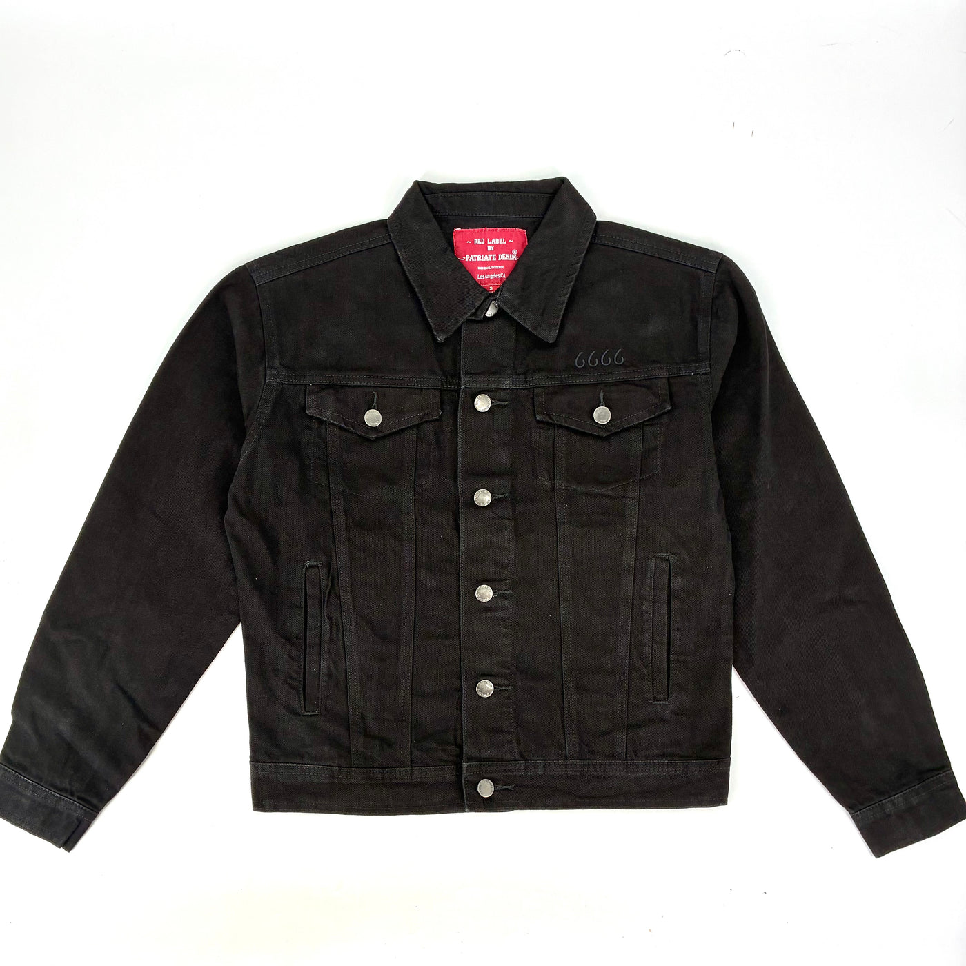 Four Sixes Men's Black Denim Jacket