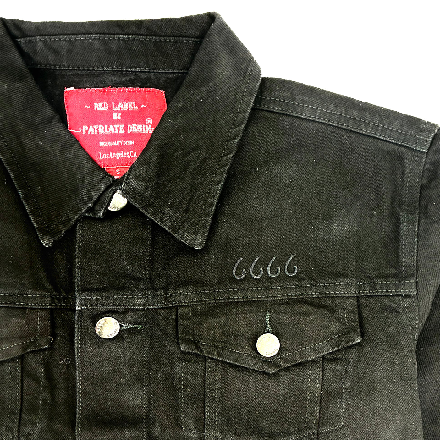 Four Sixes Men's Black Denim Jacket