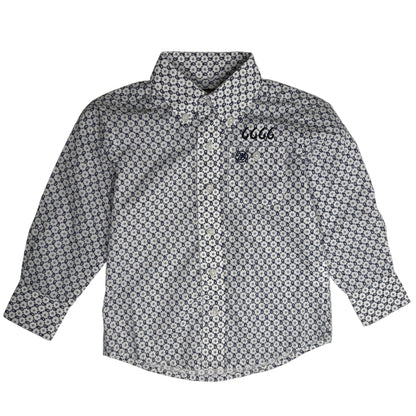 Youth Wrangler LS Shirt - Navy/White