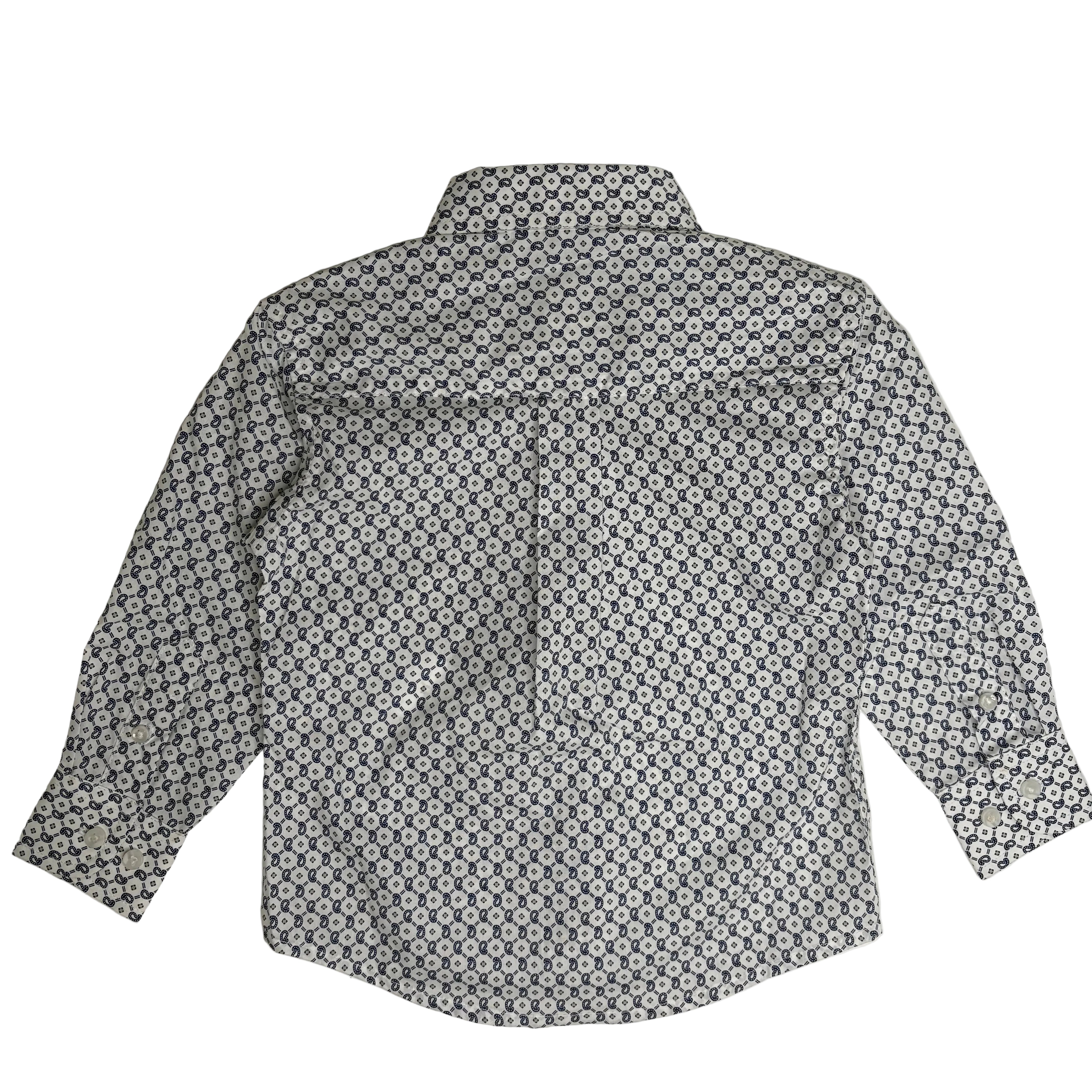 Youth Wrangler LS Shirt - Navy/White