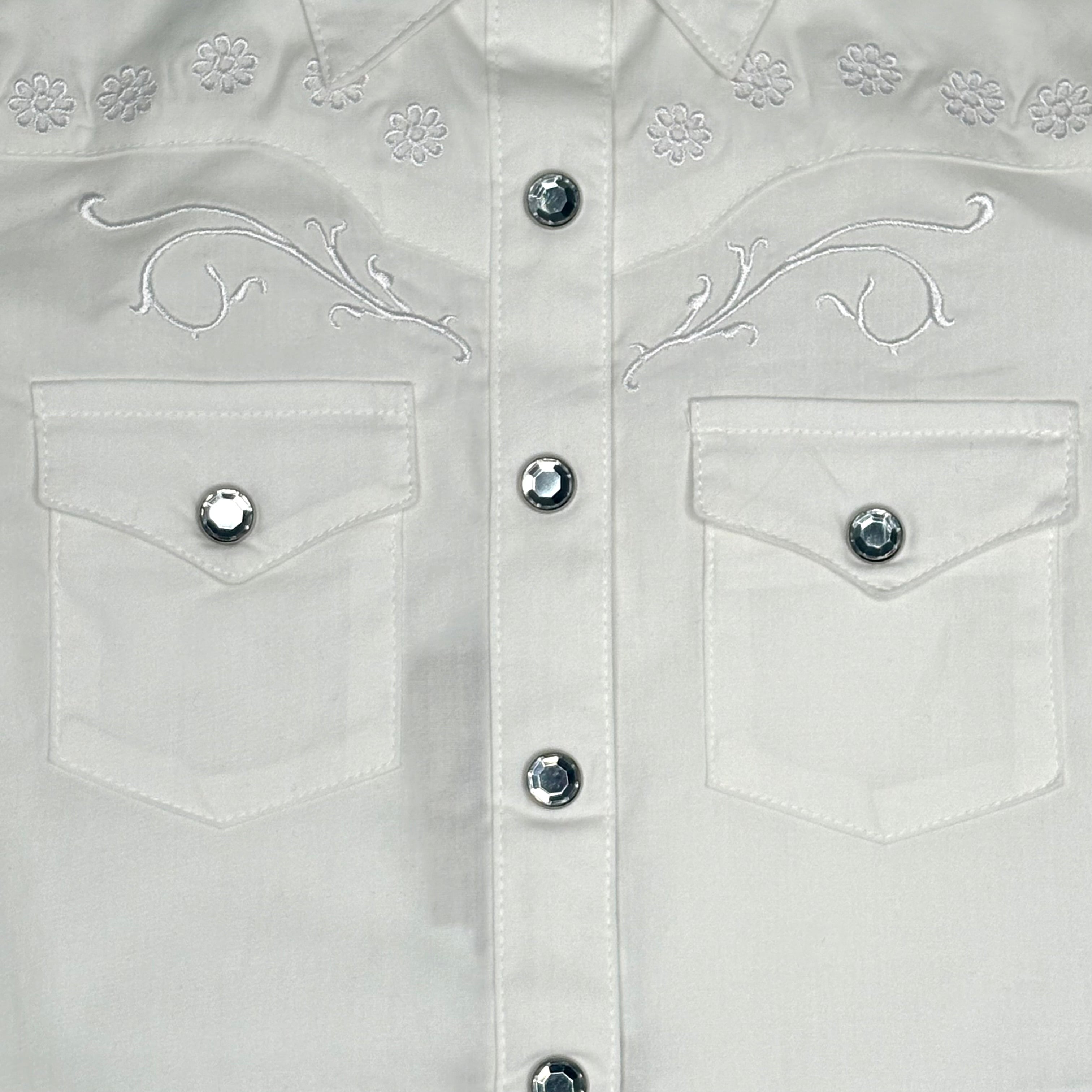 Girls Wrangler White LS Western Top