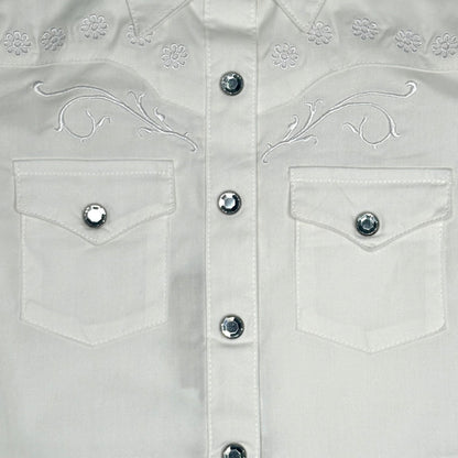 Girls Wrangler White LS Western Top