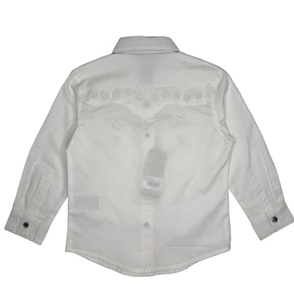 Girls Wrangler White LS Western Top