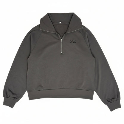 Four Sixes Half-Zip Stand Collar Sweatshirt