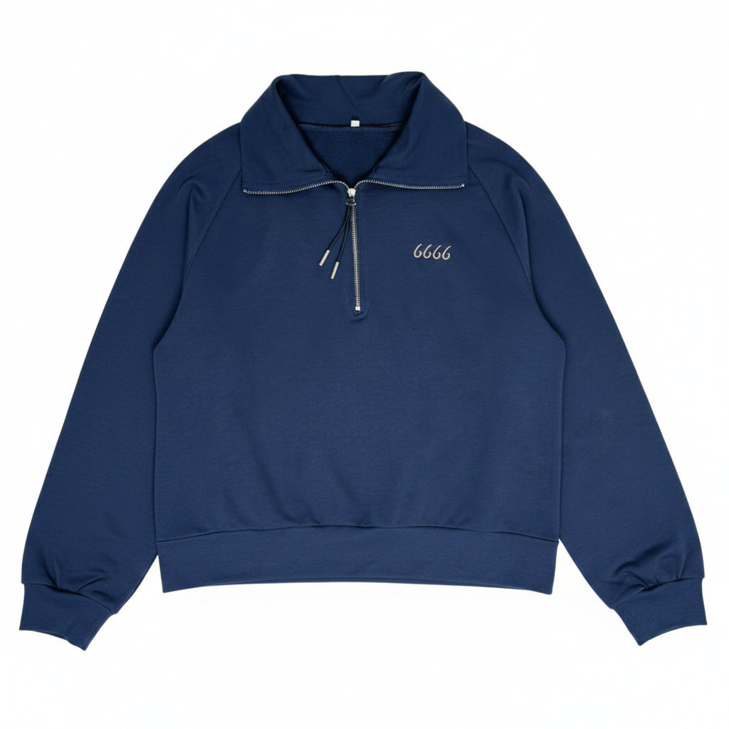 Four Sixes Half-Zip Stand Collar Sweatshirt
