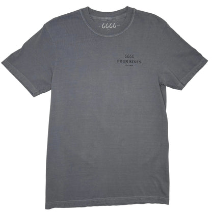 Four Sixes Boots T-Shirt-Granite Grey