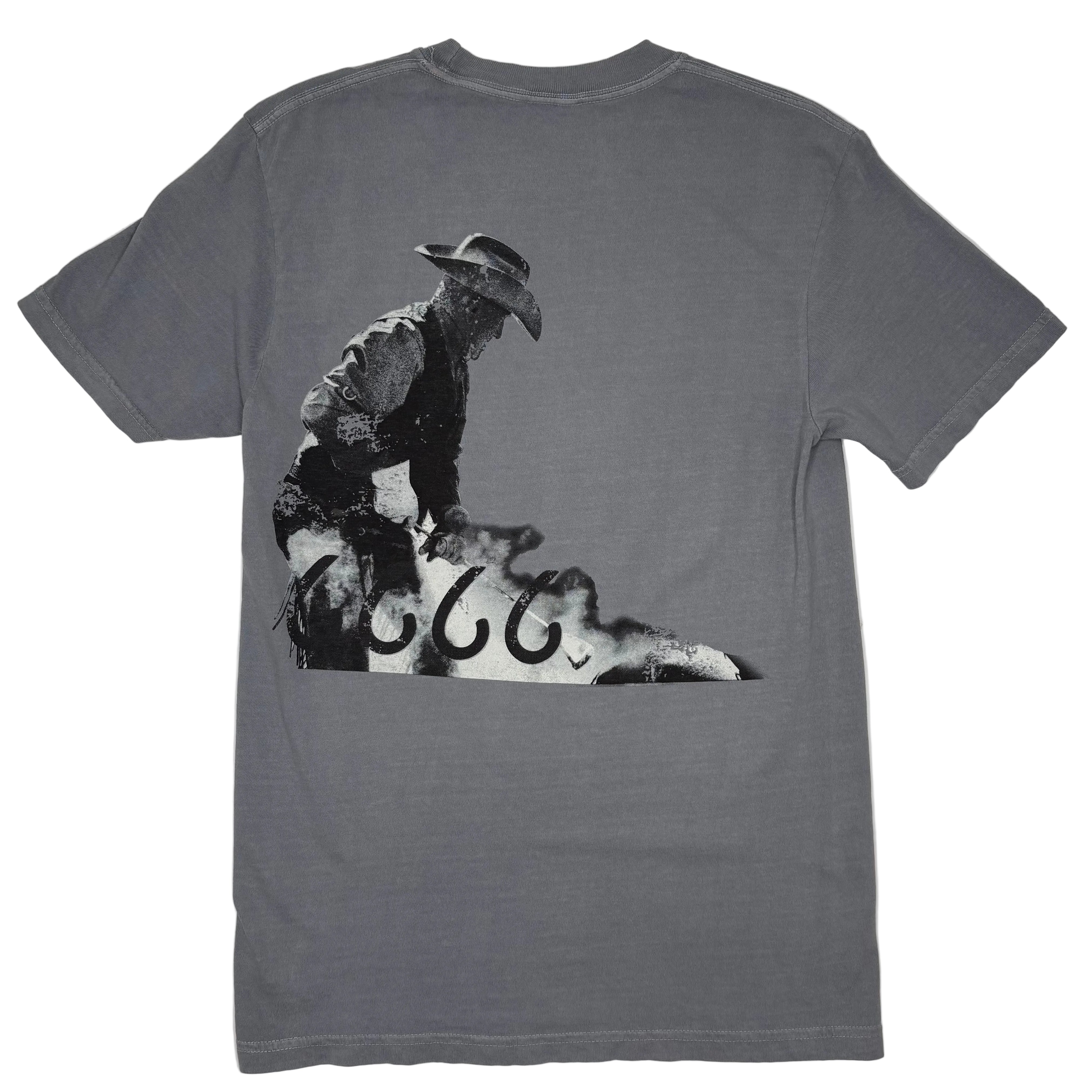 Four Sixes Boots T-Shirt-Granite Grey