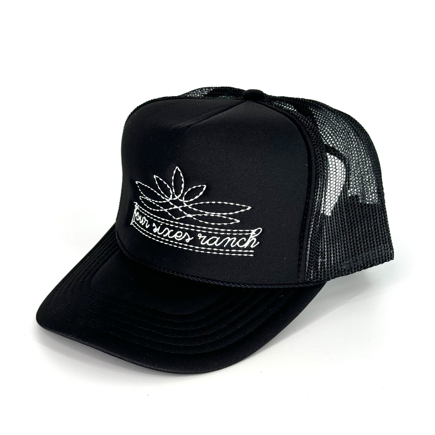 Four Sixes Boot Stitch Trucker -Black