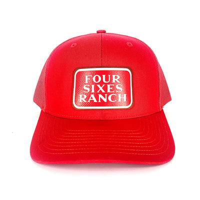 Four Sixes Red Patch Trucker-Red