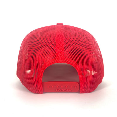 Four Sixes Red Patch Trucker-Red