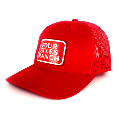 Four Sixes Red Patch Trucker-Red