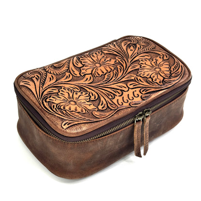 Tooled Leather Travel Case