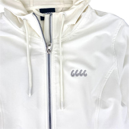 Four Sixes Ladies Hooded Windbreaker-White