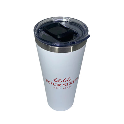 Four Sixes 28oz Stainless Steel Tumbler-White