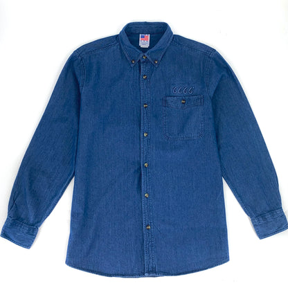 Four Sixes Button Down Denim Shirt