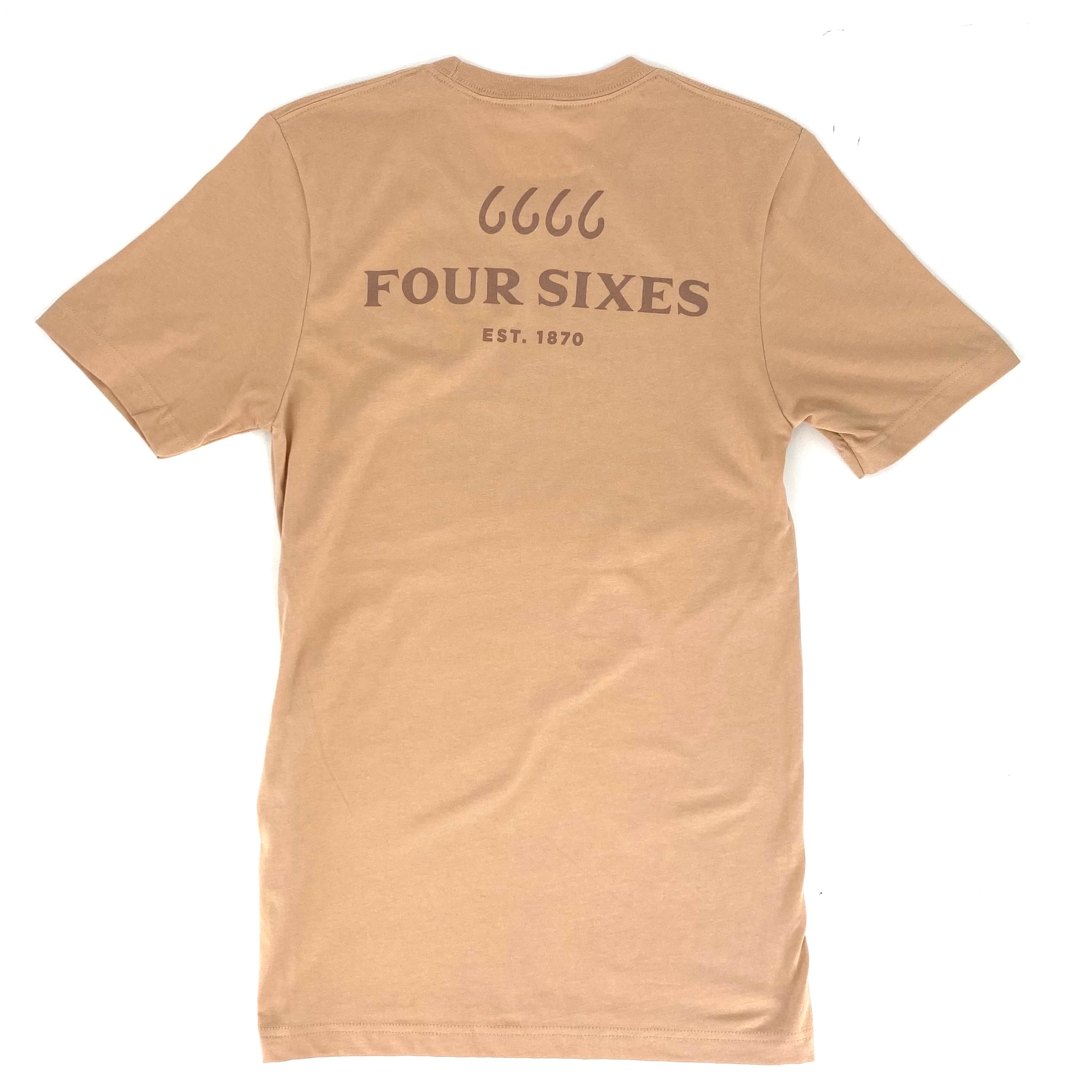 Four Sixes Tone on Tone T-Shirt-Sand Dune