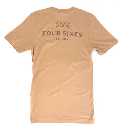 Four Sixes Tone on Tone T-Shirt-Sand Dune