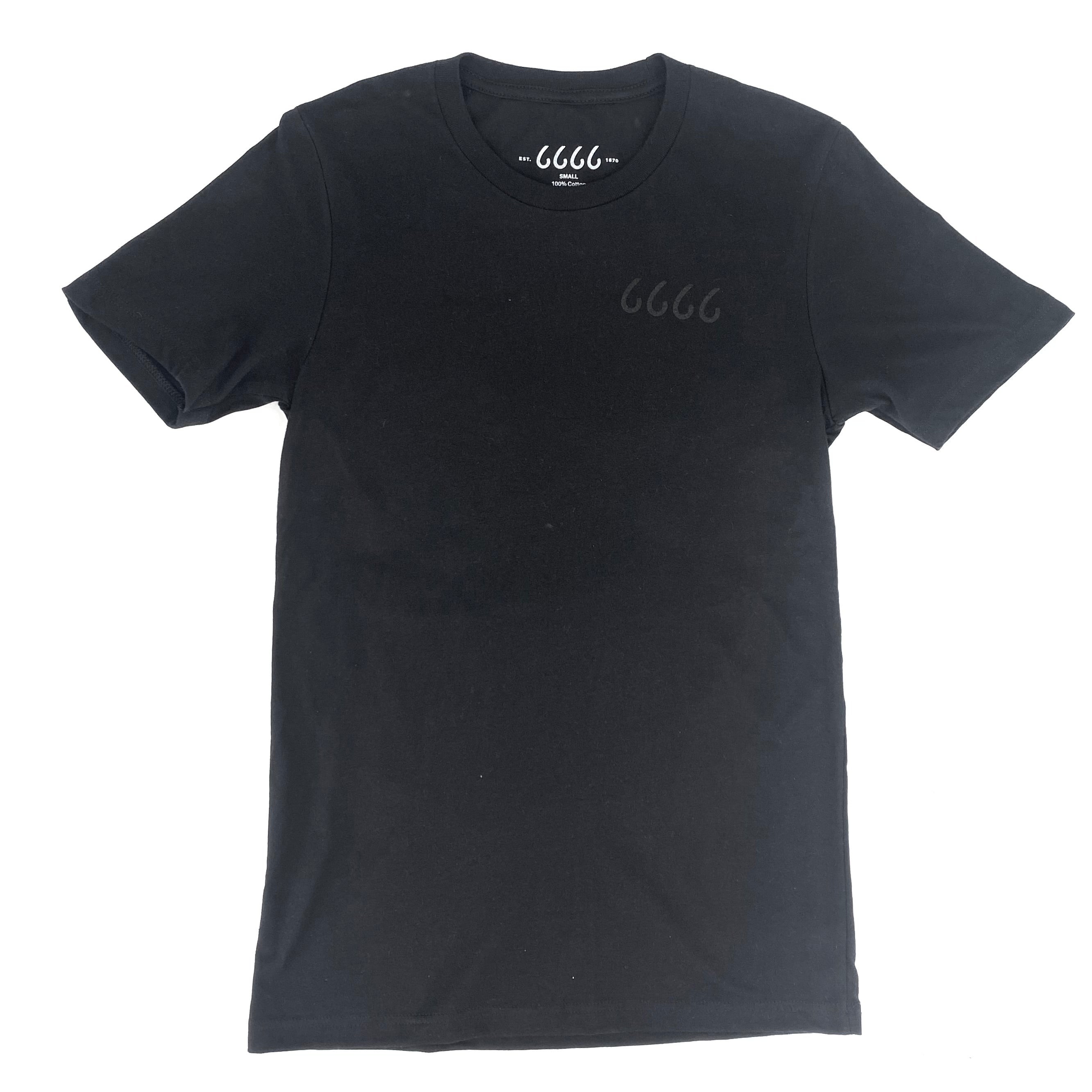 Four Sixes Tone on Tone T-Shirt-Black
