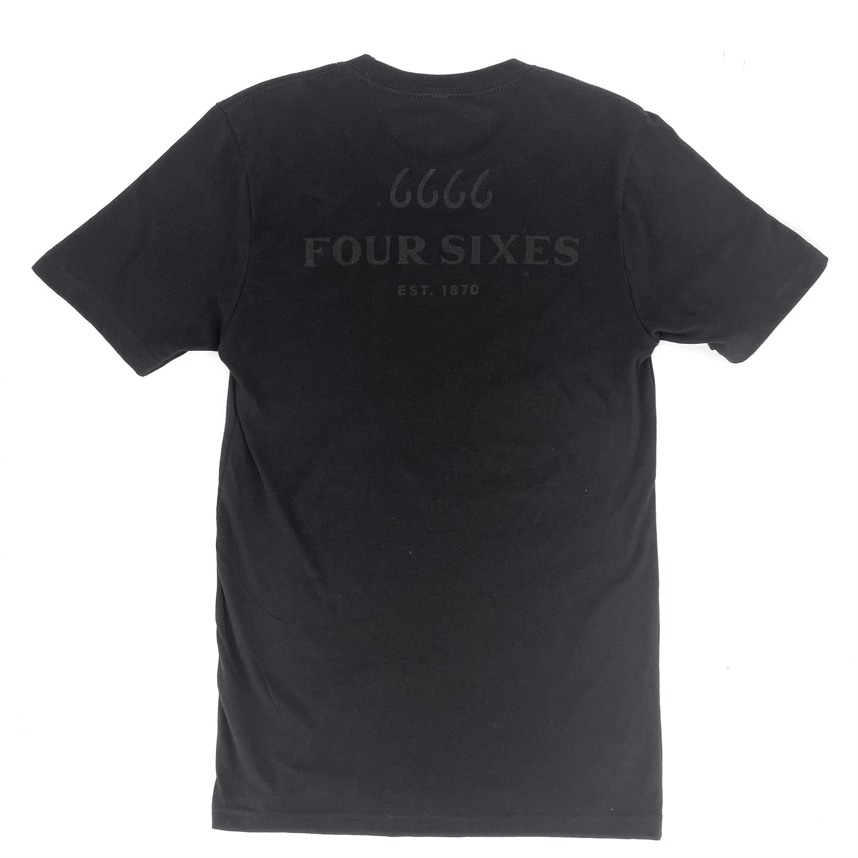 Four Sixes Tone on Tone T-Shirt-Black