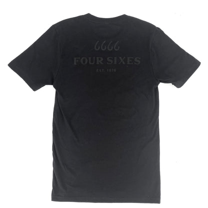 Four Sixes Tone on Tone T-Shirt-Black