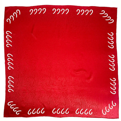 Red Jacquard Silk Scarf