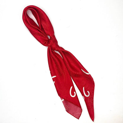 Red Jacquard Silk Scarf
