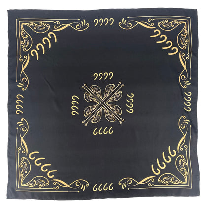 Black and Gold Silk Scarf