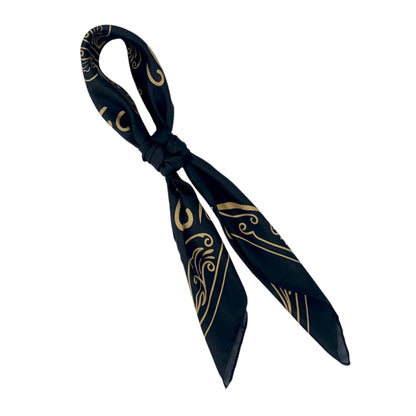 Black and Gold Silk Scarf