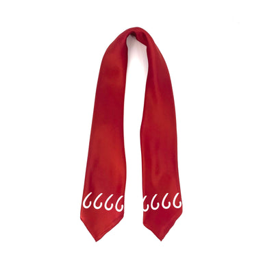 Solid Red Silk Scarf with 6666 Border