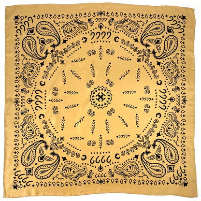 Gold Paisley Silk Scarf