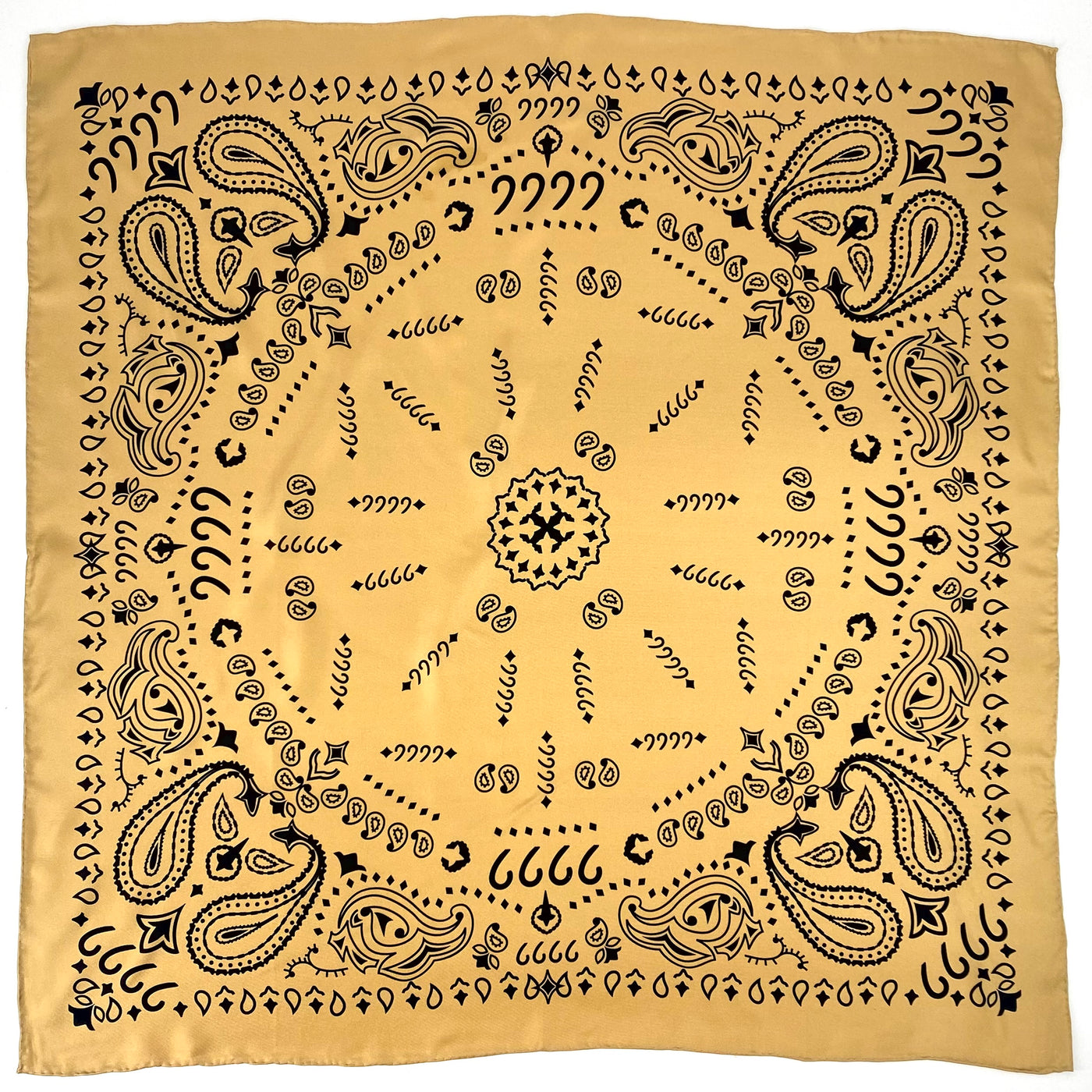 Gold Paisley Silk Scarf