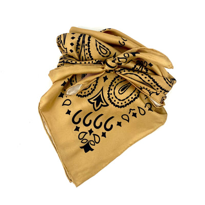 Gold Paisley Silk Scarf