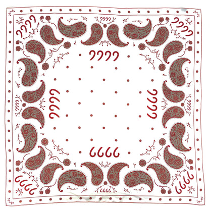 White Paisley Silk Scarf