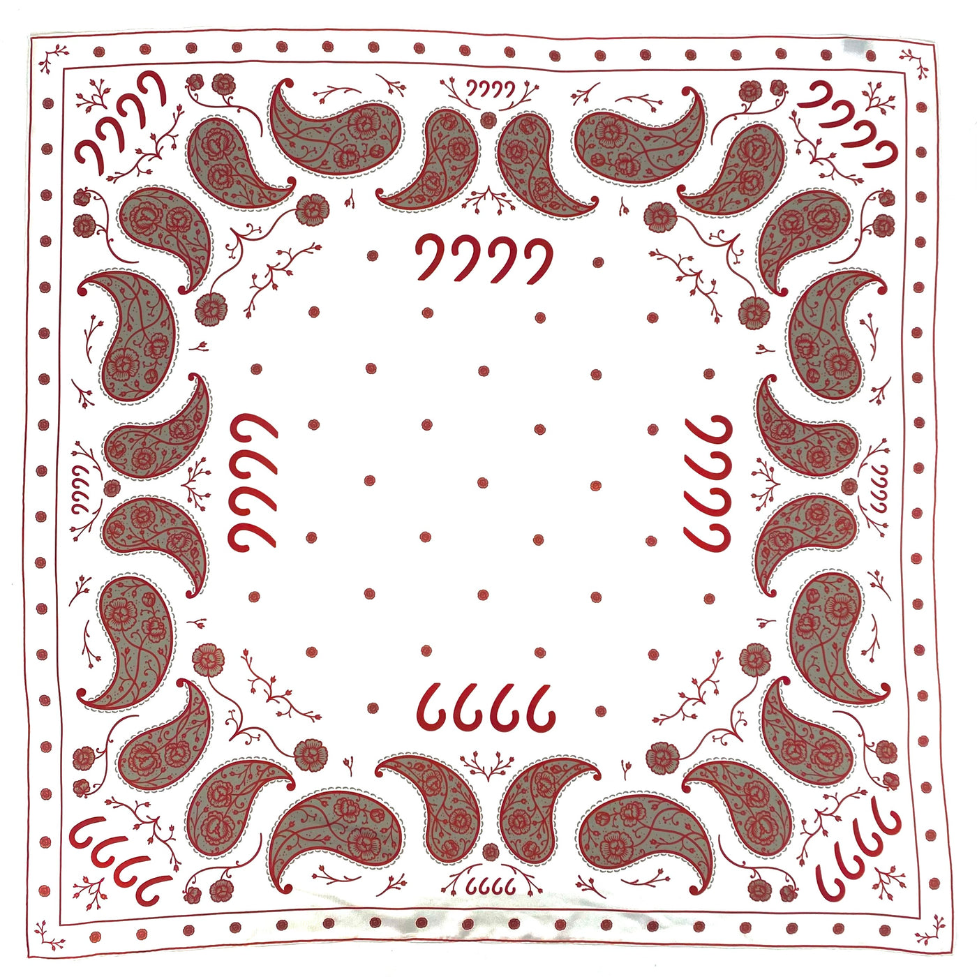 White Paisley Silk Scarf
