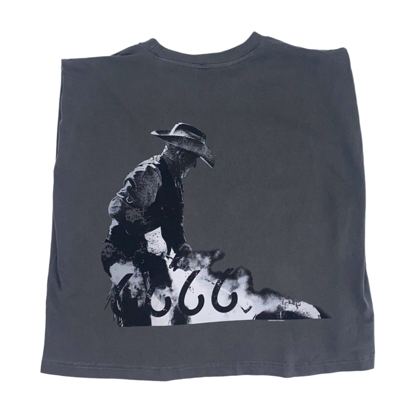 Four Sixes Women's Boots Cropped Tank Top-Faded Black