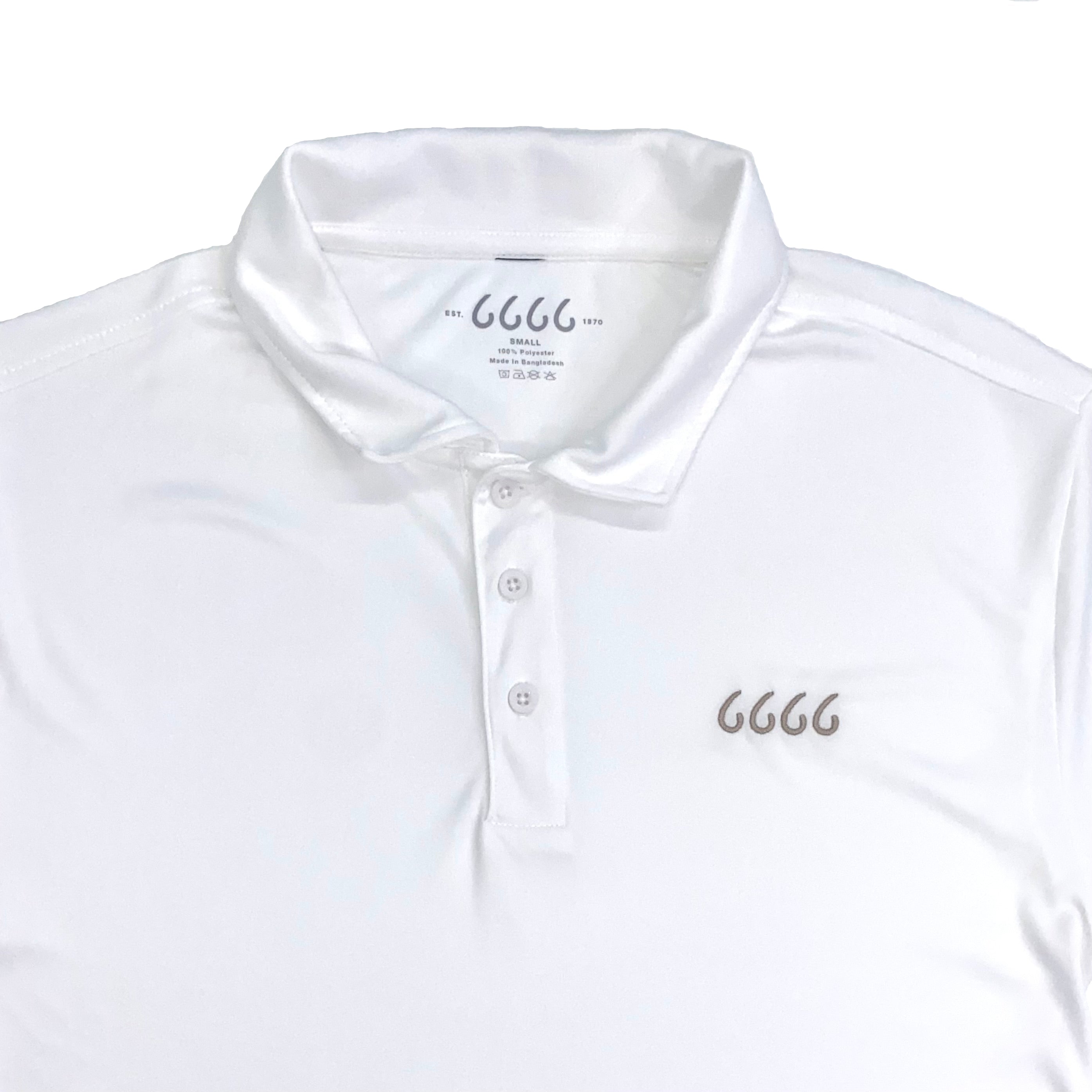 Four Sixes Men's Performance Polo-White