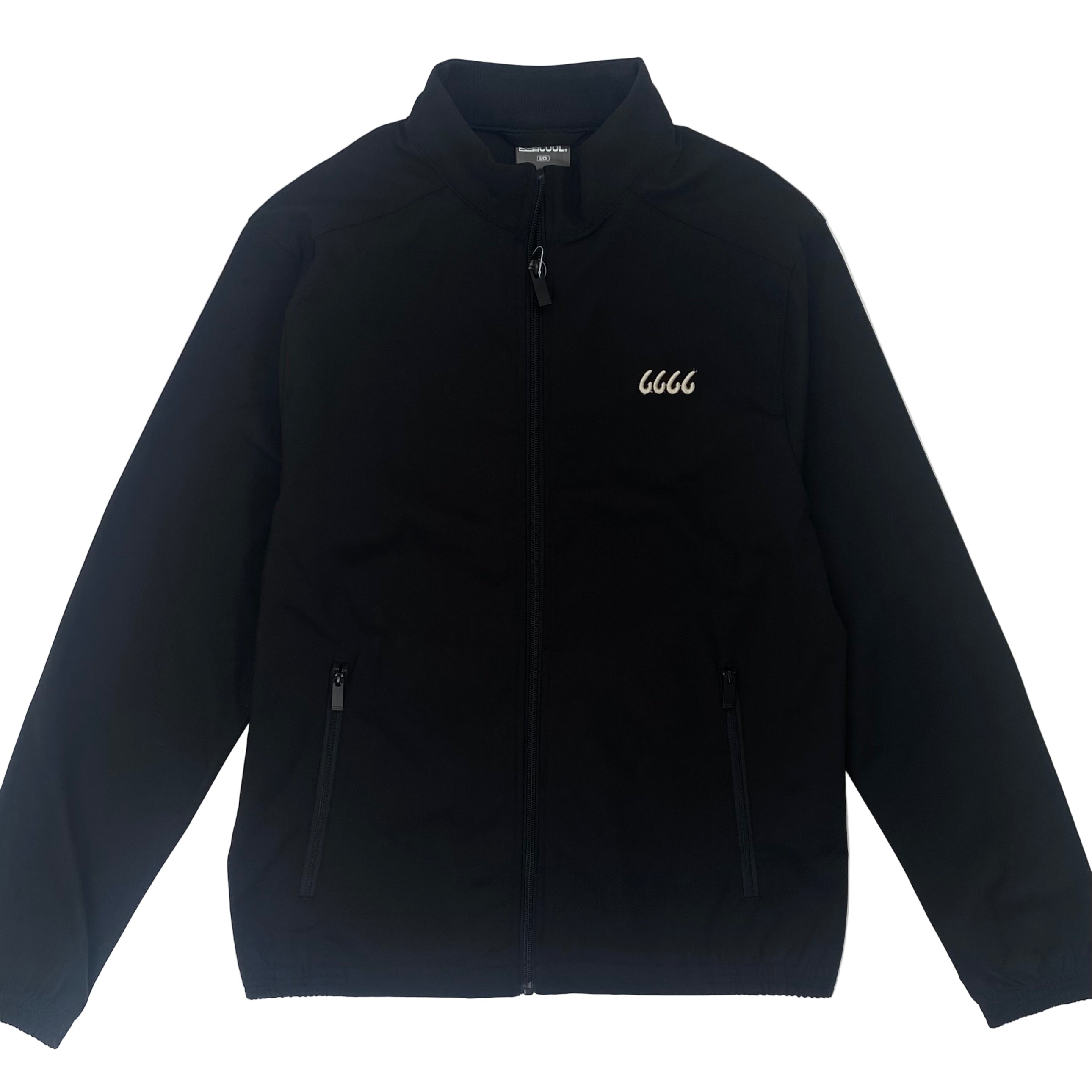 Four Sixes Men's Twill Tech Golf Jacket-Black