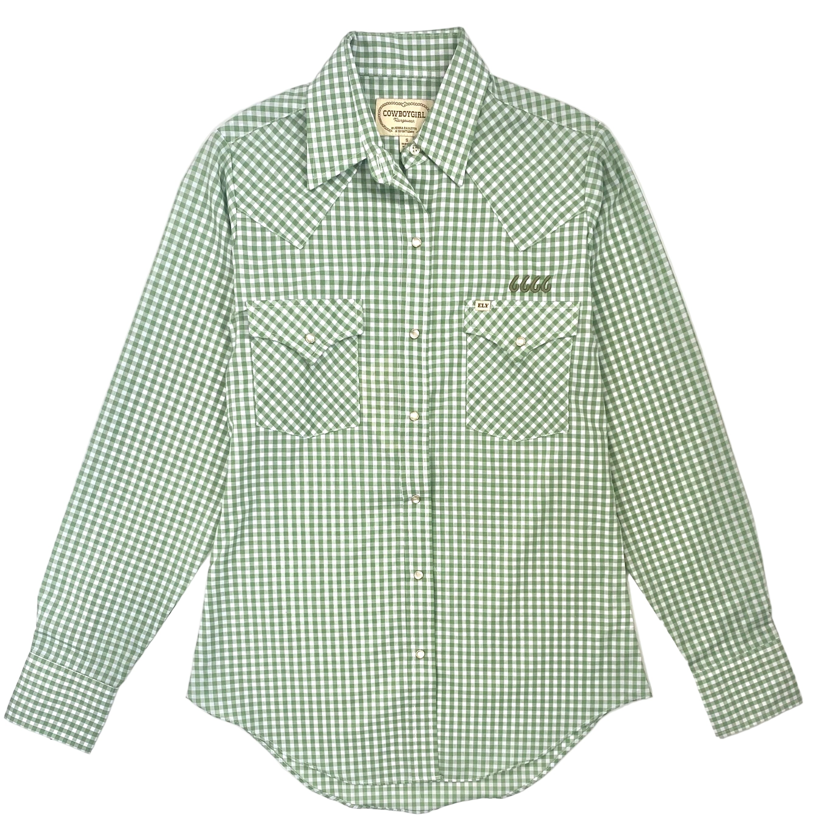 Ely Cattleman Women's Cowboygirl Snap Shirt-Sage Brush Gingham