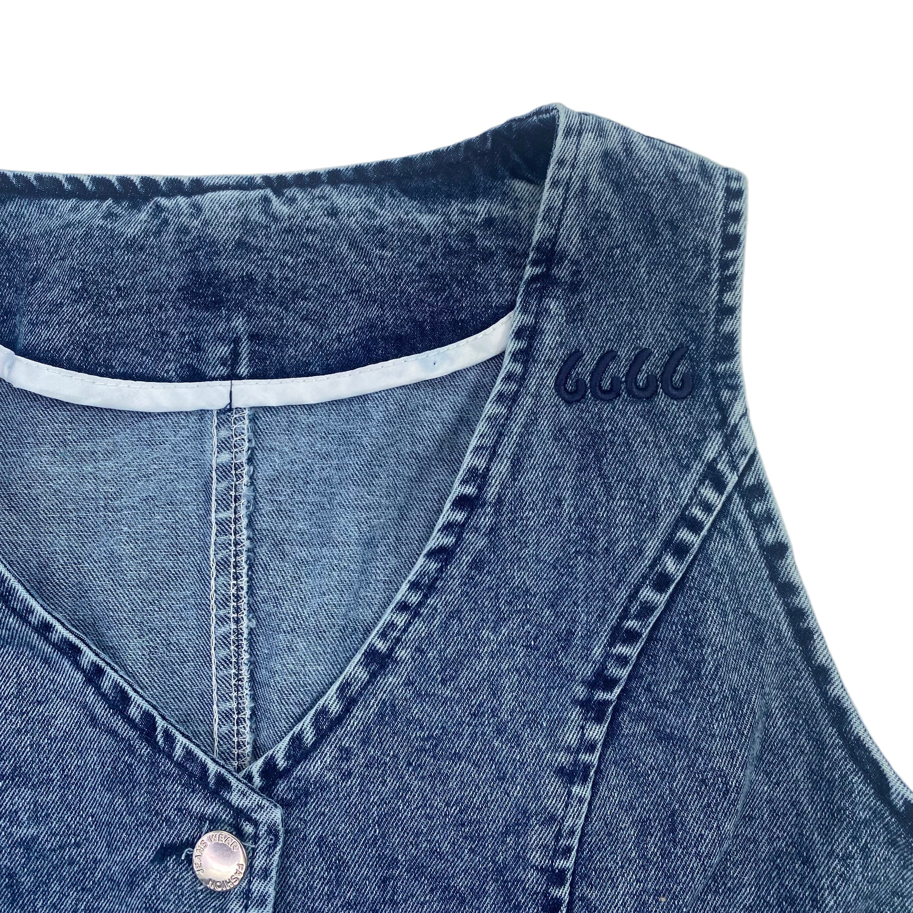 Ladies V-Neck Denim Vest