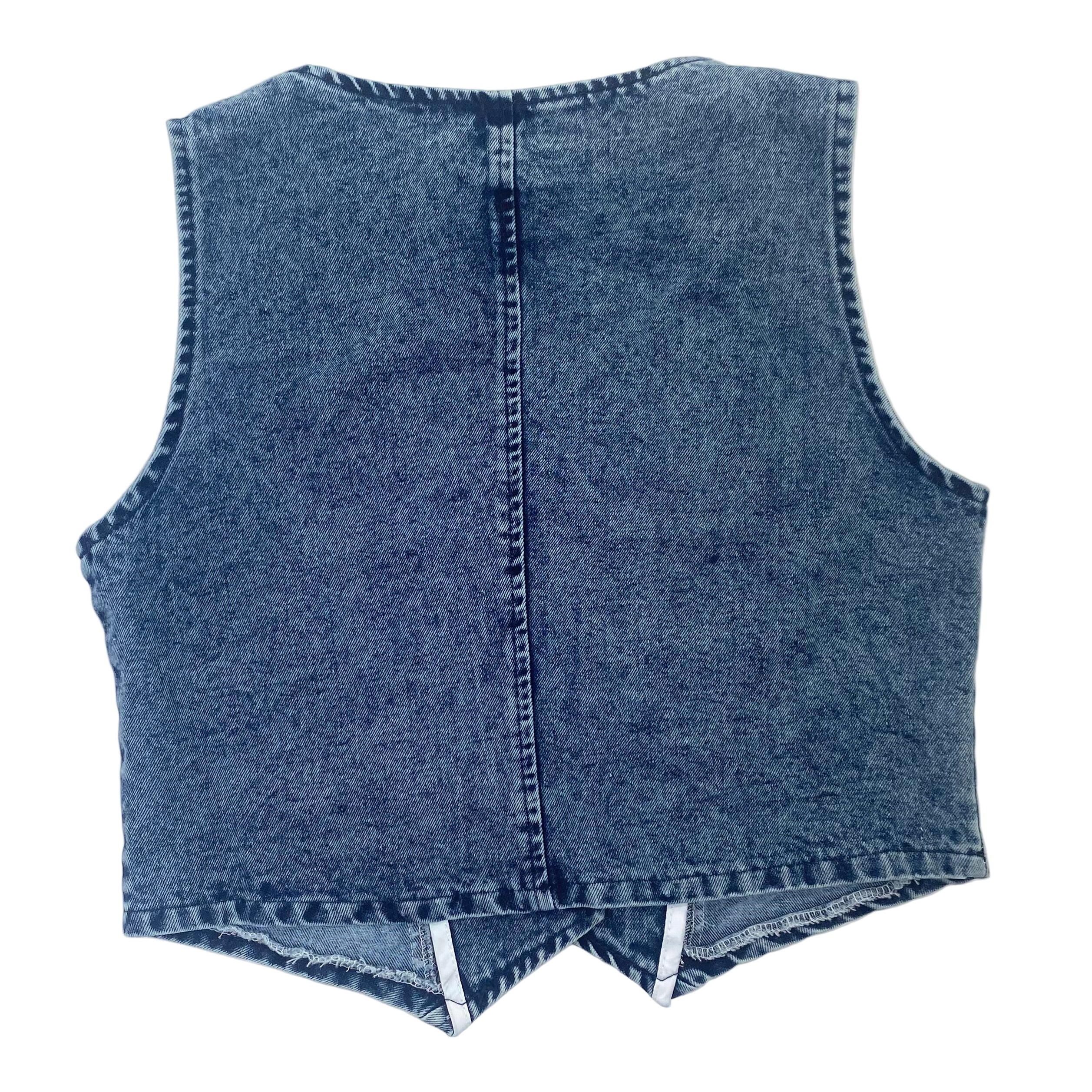 Ladies V-Neck Denim Vest