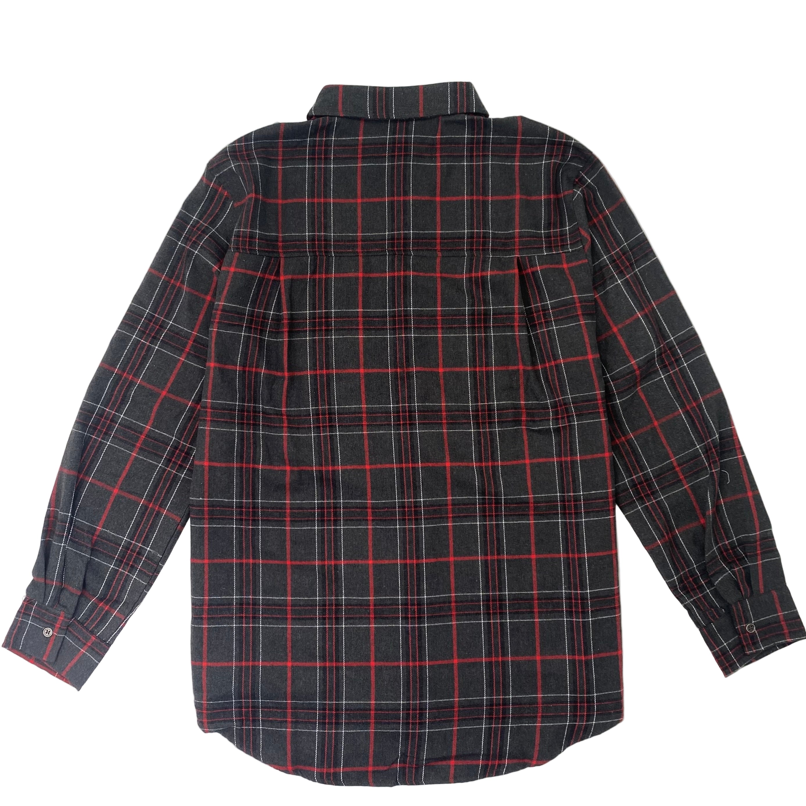 Ladies Loose Fit Button-Down Plaid Shirt