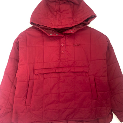 Oversized Quilted Pullover - Dark Red