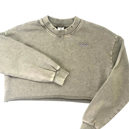 Four Sixes Ladies Cropped Sweatshirt