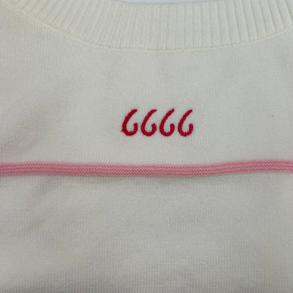 White Sweater Tank with Multicolor Stripes