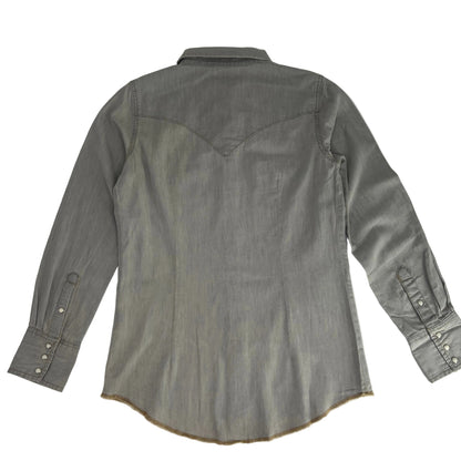 Wrangler Women's Western Snap Work Shirt- Grey Denim