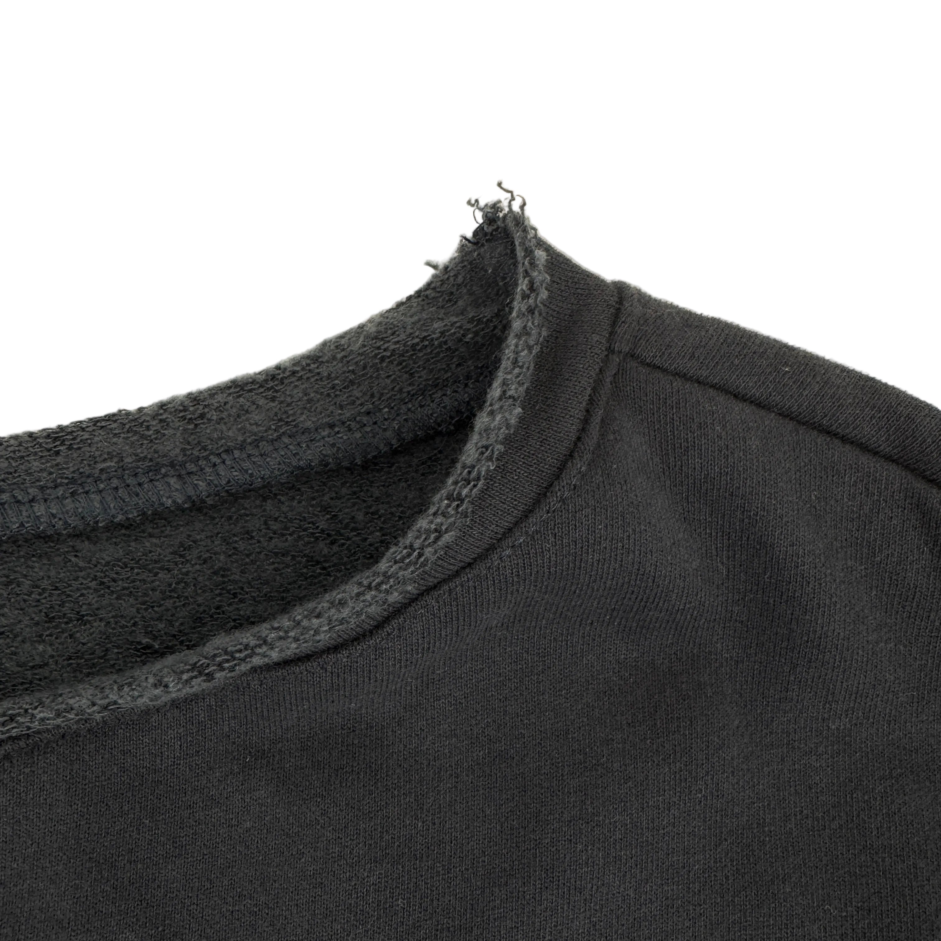 Off Shoulder Cropped Sweatshirt - Navy