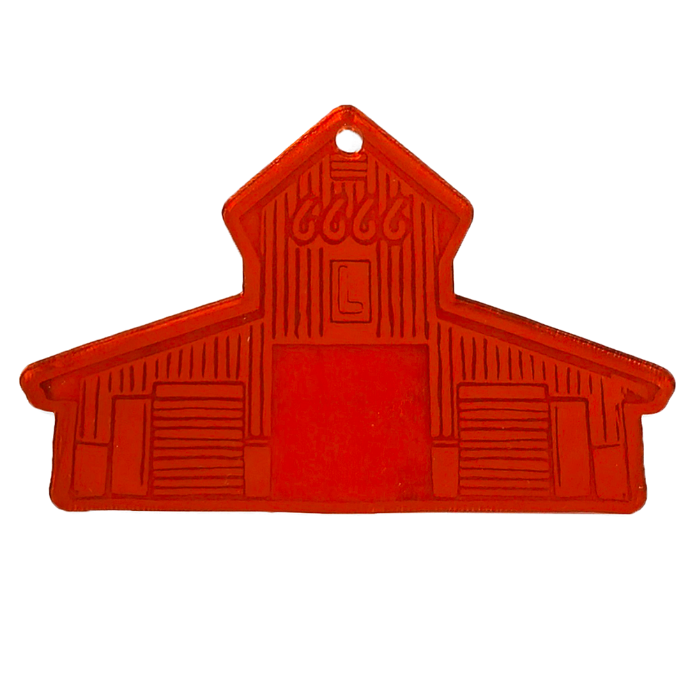 6666 Red L Barn Ornament