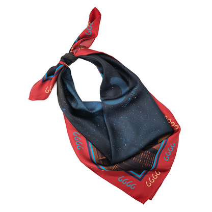 Four Sixes L Barn Scarf 35x35 Tied