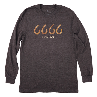 Long Sleeve Crewneck with Leather 6666- Gray