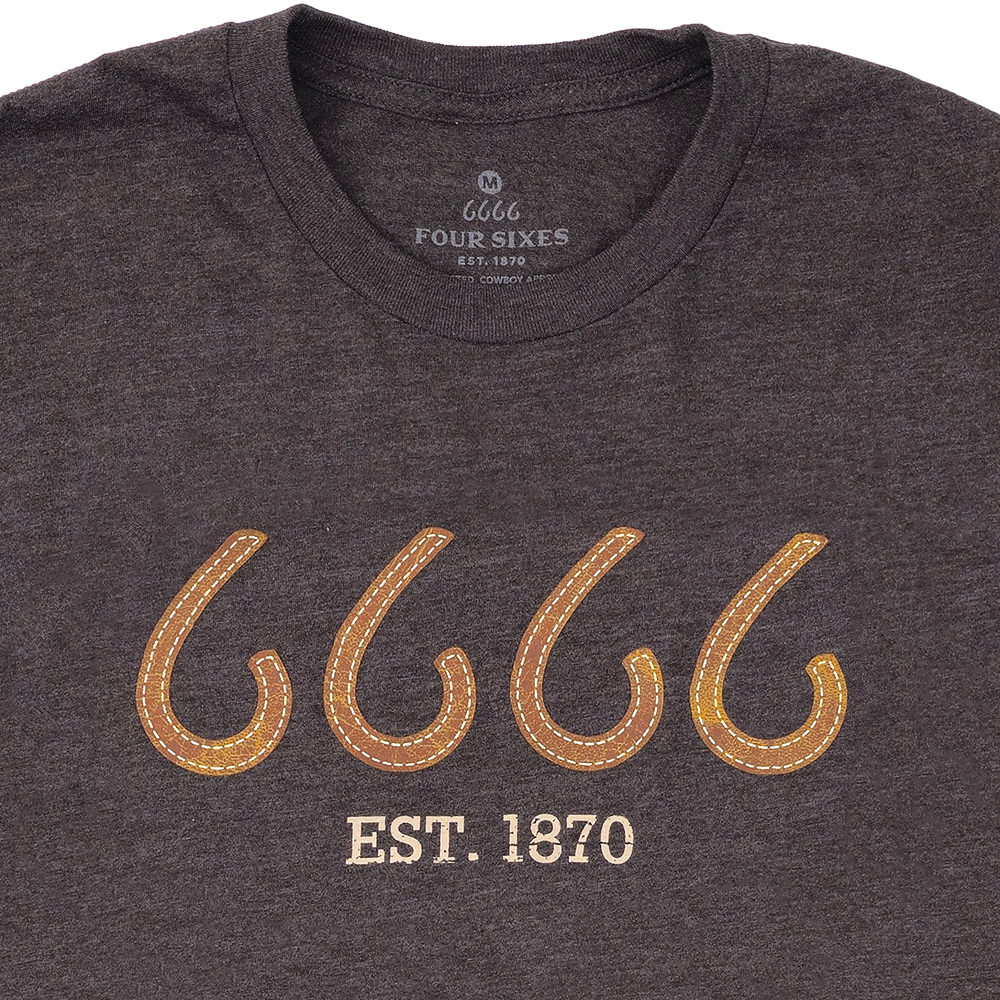 Long Sleeve Crewneck with Leather 6666- Gray